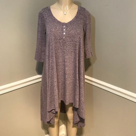 Free People Dresses & Skirts - FREE PEOPLE Purple Drippy Henley Dress Size Small
